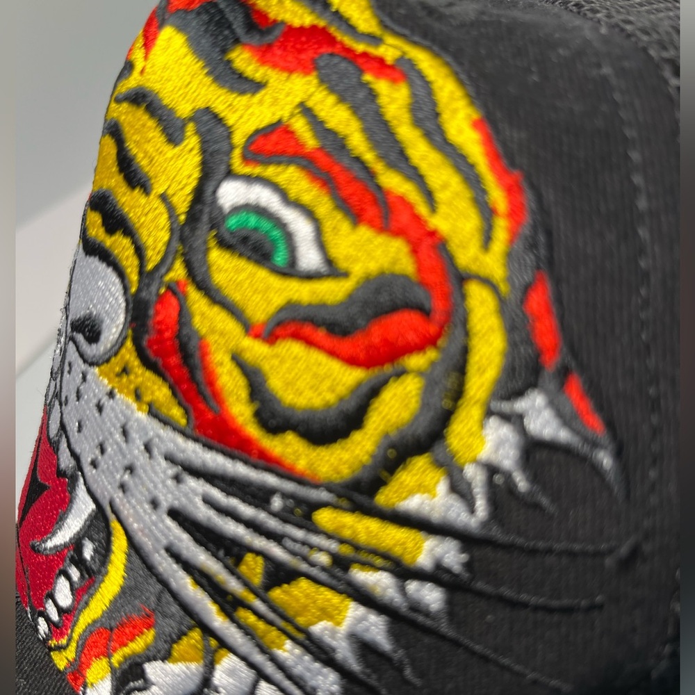 ED HARDY Embroidery Embellished and Mesh Combo Adjustable Circumference HAT - Picture 6 of 11
